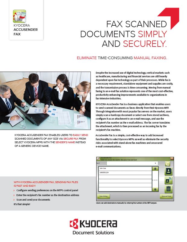 Kyocera, Software, Capture, Distribution, Accusender Fax, SVOE