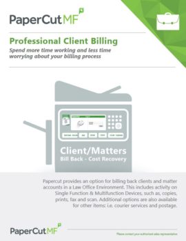 Papercut, Mf, Professional Client Billing, SVOE